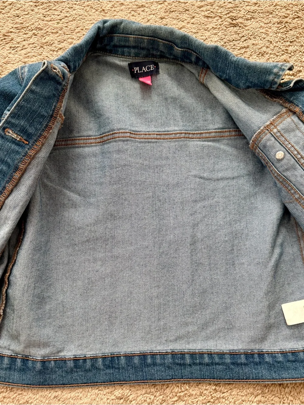 Childrens Place Girls Jacket Size L 10/12 Long Sleeve Button Front Denim Coat